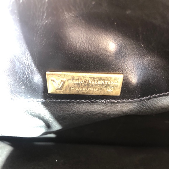 Vintage Valentino Clutch Logo Embossed Leather - Picture 7 of 8